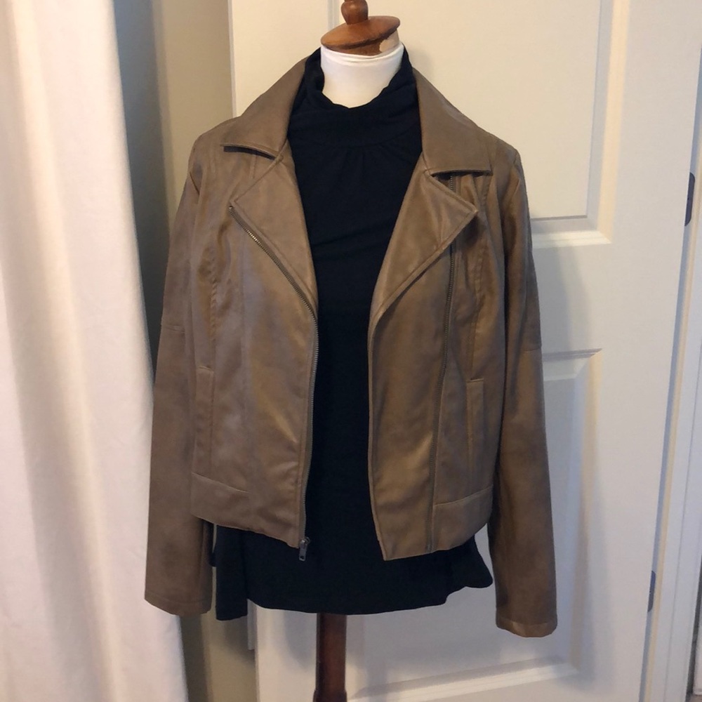 Jack taupe faux leather jacket size L